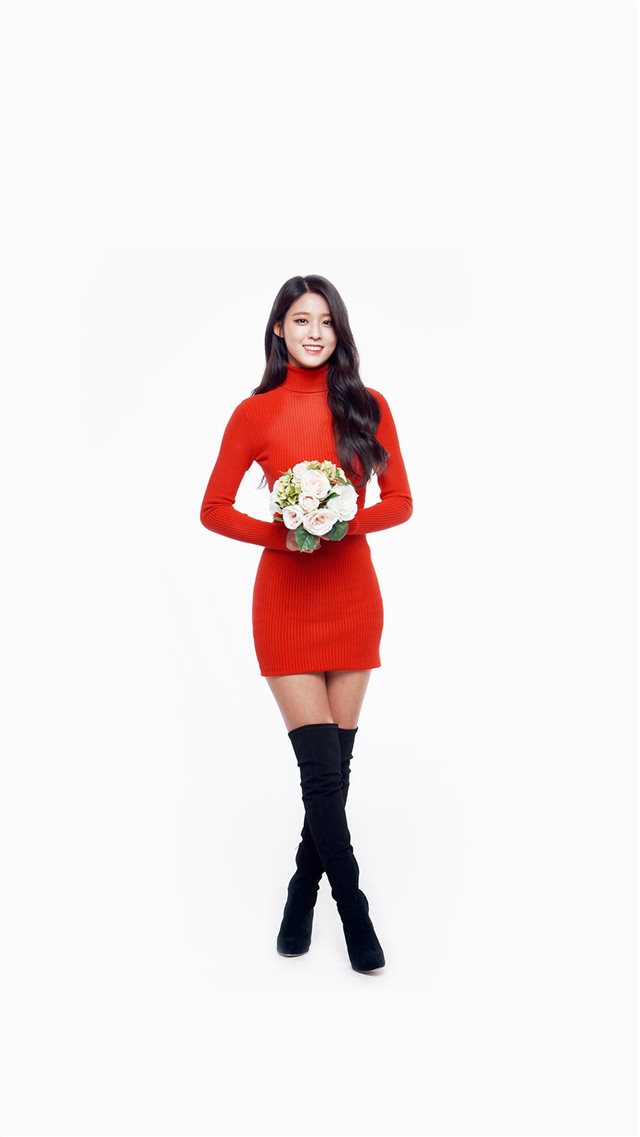 Seolhyun Aoa Red Christmas Cute Music White iPhone 8 wallpaper 