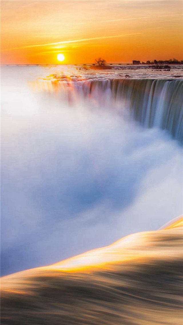 Sunshine Waterfall Wonderful Landscape iPhone 8 wallpaper 