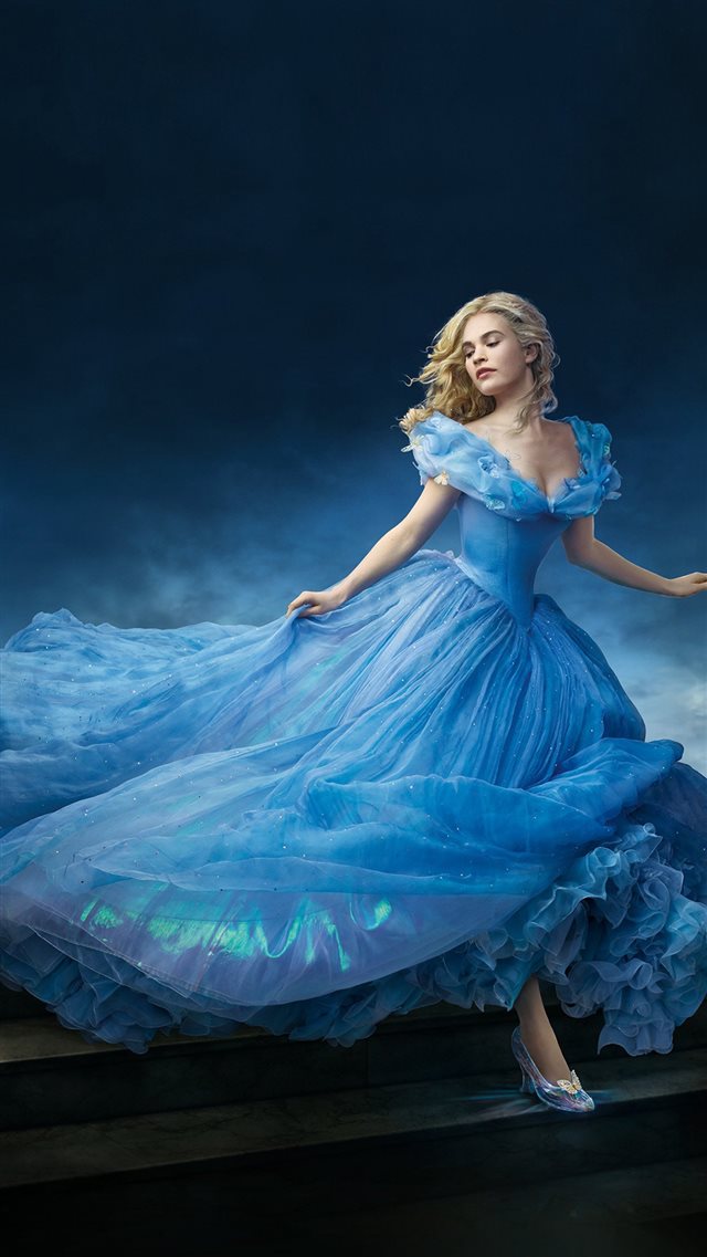 Cinderella Dress Blue Art iPhone 8 wallpaper 