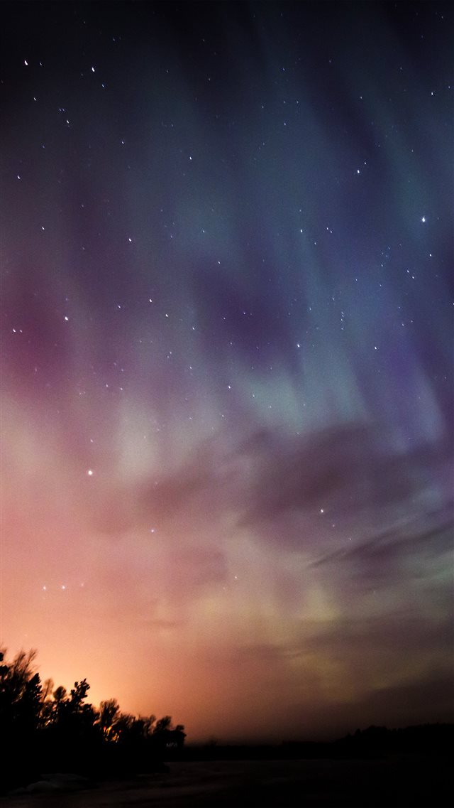 Sky Aurora Night Stars Wonderful iPhone 8 wallpaper 