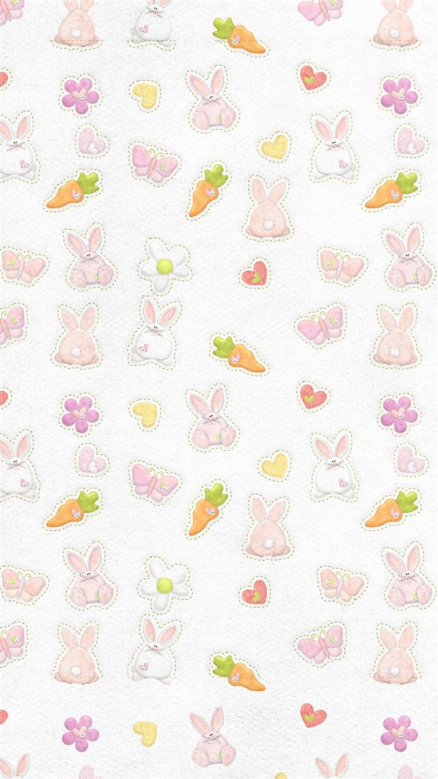 Cute Rabbit Chracter Pattern iPhone 8 wallpaper 