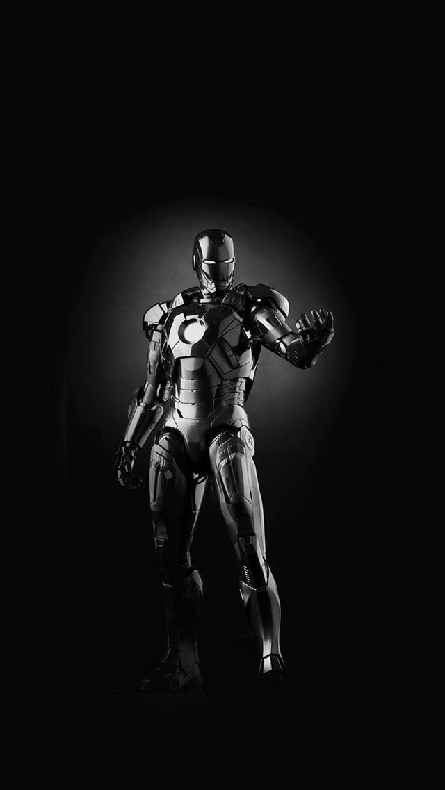 Ironman Dark Figure Hero Art Avengers Bw iPhone 8 wallpaper 