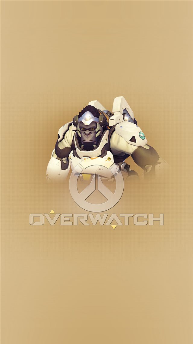 Overwatch Winston Cute Game Art Illustration iPhone 8 wallpaper 