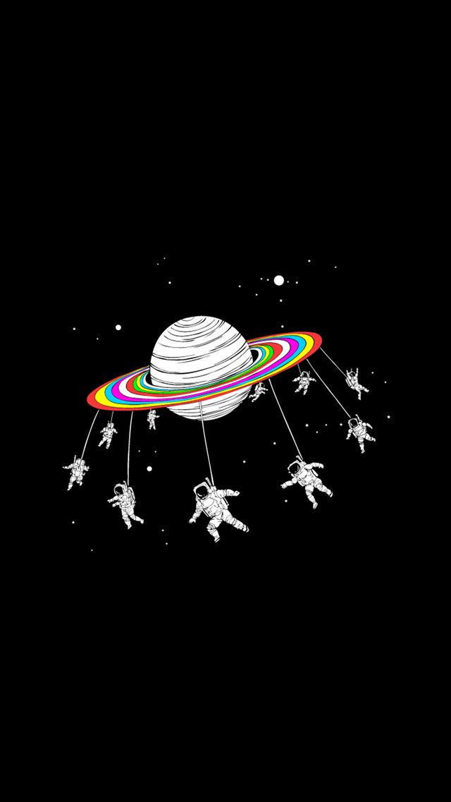 Astronauts Merry Go Round Planet Space iPhone 8 wallpaper 