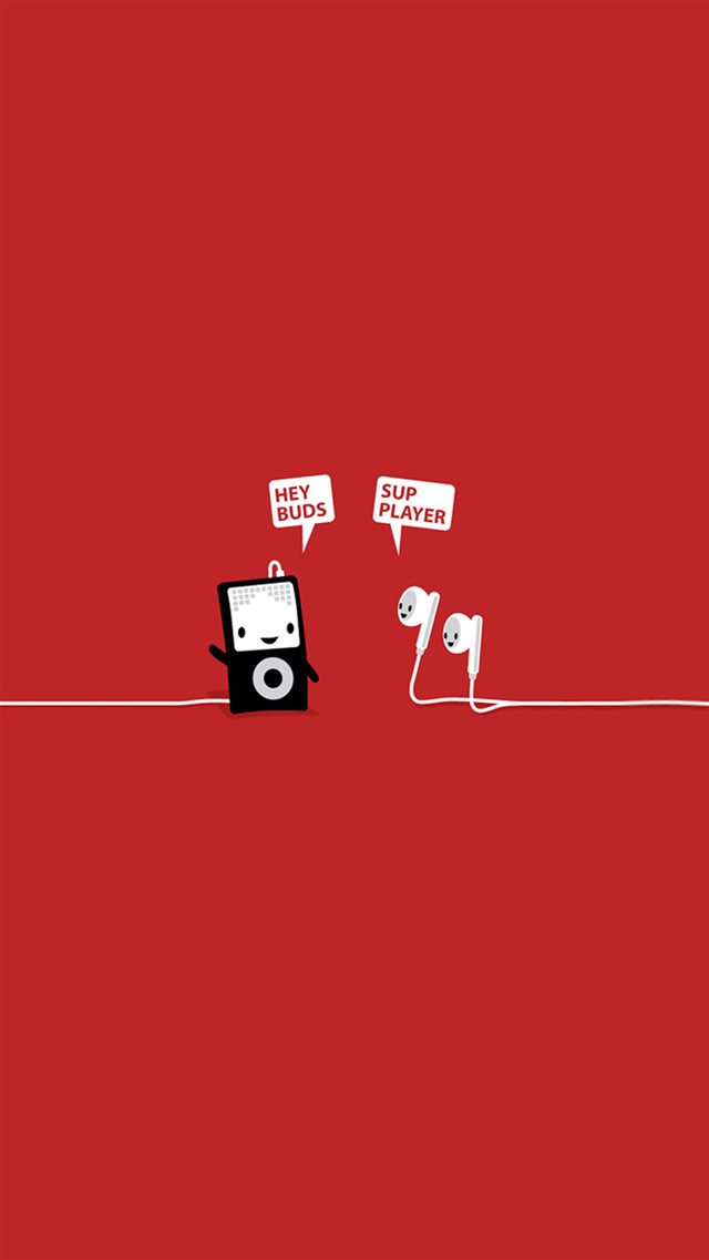 Funny Music Headphones Player Buds iPhone 8 wallpaper 
