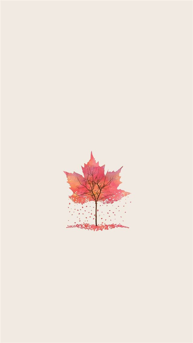 Autumn Tree Leaf Shape Illustration  iPhone 8 wallpaper 