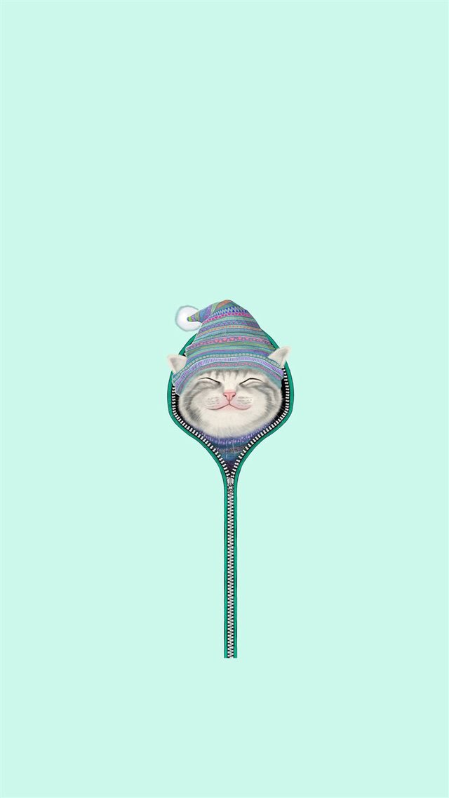 Funny Cat Zipper Fur Cap Hat  iPhone 8 wallpaper 