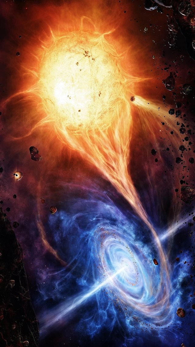 Vortex Red And Blue Space Explosion iPhone 8 wallpaper 