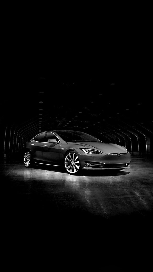 Tesla Model Concept Dark Bw Car iPhone 8 wallpaper 