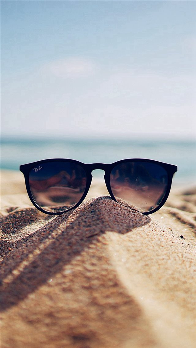 Nature Glass Sun Rayban Bokeh Vacation Sea Summer iPhone 8 wallpaper 