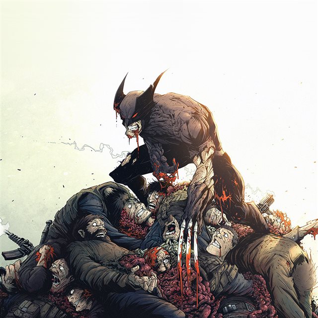 Wolverine Illustration Art Toronto Revolver Hero iPad wallpaper 