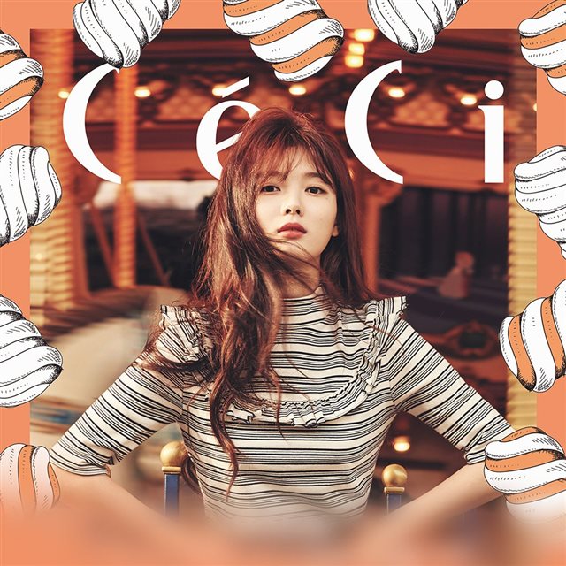 Yoojung Kpop Girl Orange Ceci Model iPad wallpaper 
