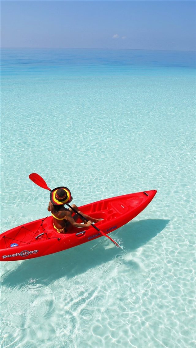 Canoeing Shadow Clear Ocean Endless SkylineSea iPhone 8 wallpaper 