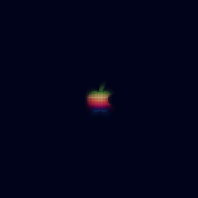 Logo Apple Rainbow Pixel Art Illustration Blue iPad wallpaper 
