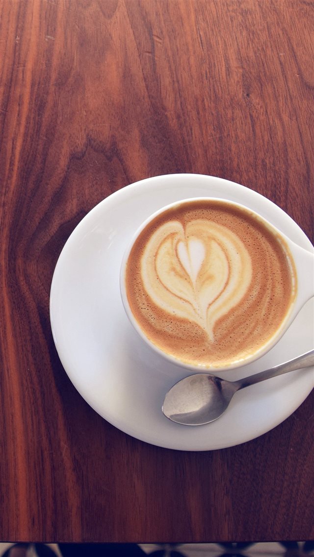 Coffee Cup Heart Love Blue iPhone 8 wallpaper 