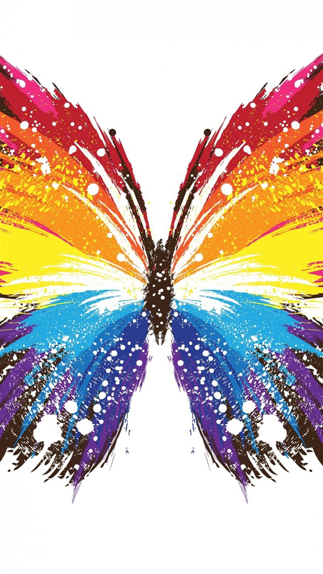 Butterfly Abstract Colorful Patterns iPhone 8 wallpaper 