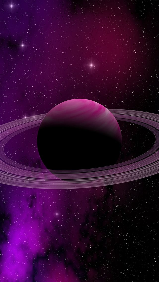 Space Planet Saturn Star Art Illustration Purple iPhone 8 wallpaper 
