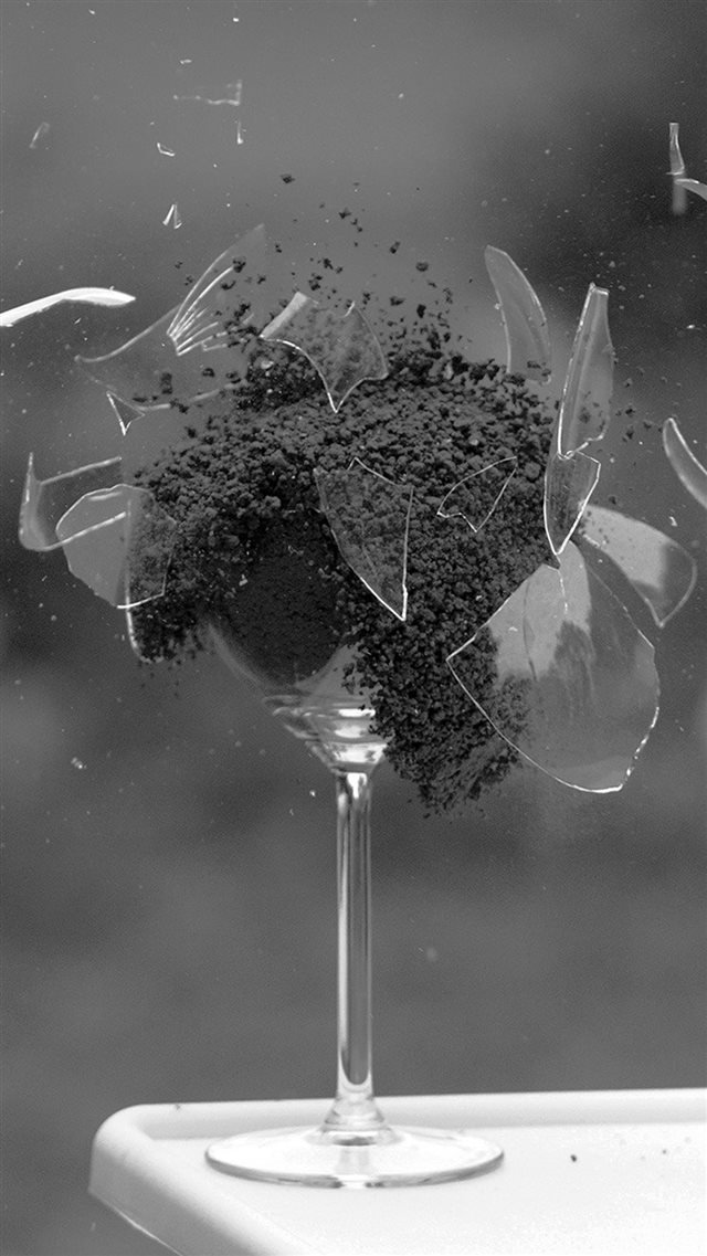 Glass Breaking Nature Art Dark Bw iPhone 8 wallpaper 