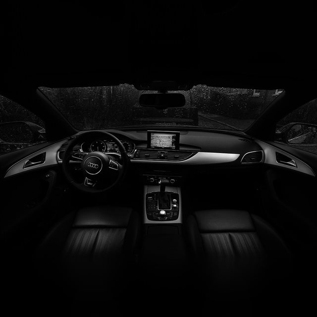 Audi Car Interior Dark Bw iPad wallpaper 