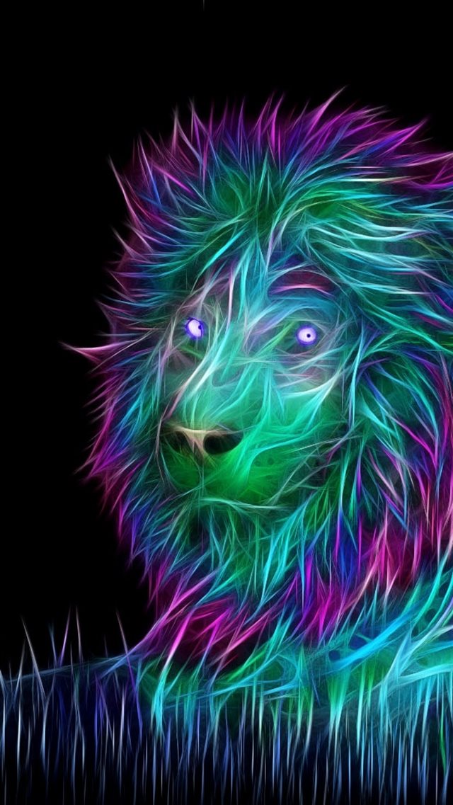 Abstract 3D Art Lion iPhone 8 wallpaper 