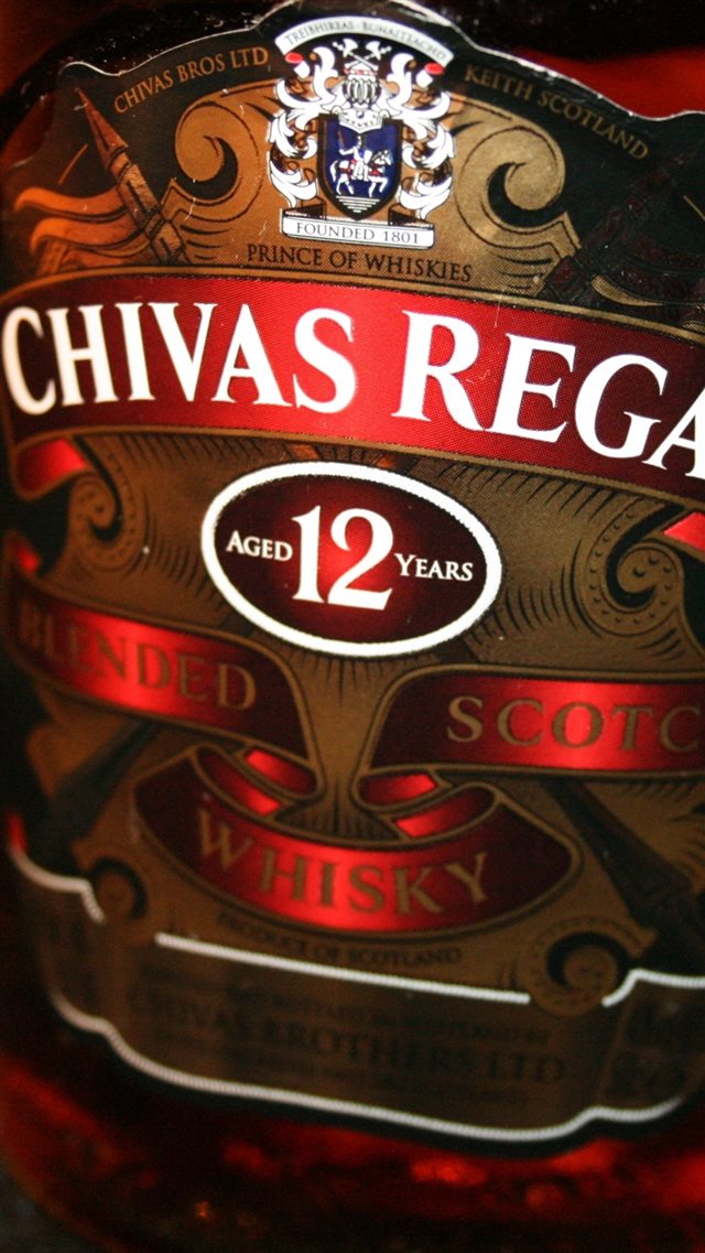 Chivas Regal Whiskey Bottle Logo Art iPhone 8 wallpaper 