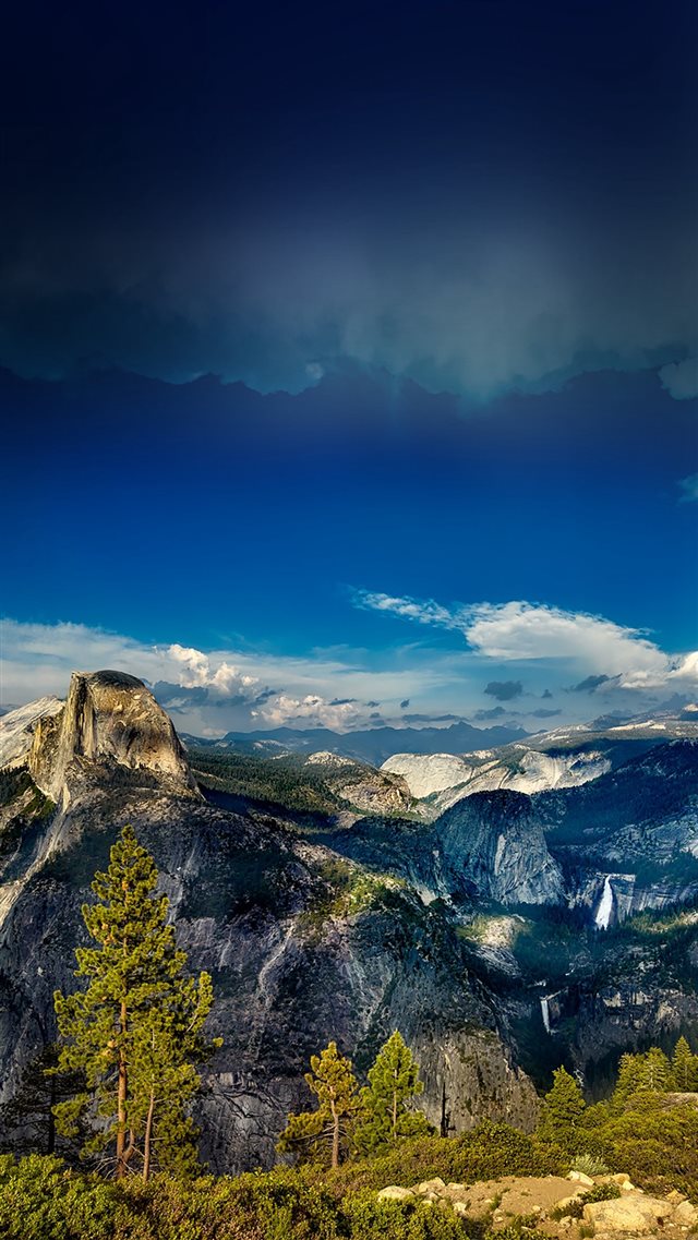 Yosemite Mountain Wood Summer Nature iPhone 8 wallpaper 