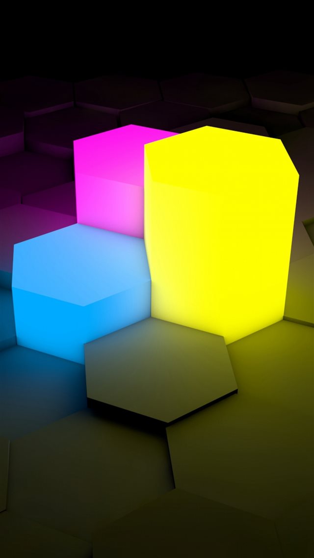 3D Picture Lights Cube iPhone 8 wallpaper 