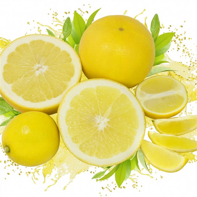 Lemon Citrus Spray Slice iPad wallpaper 