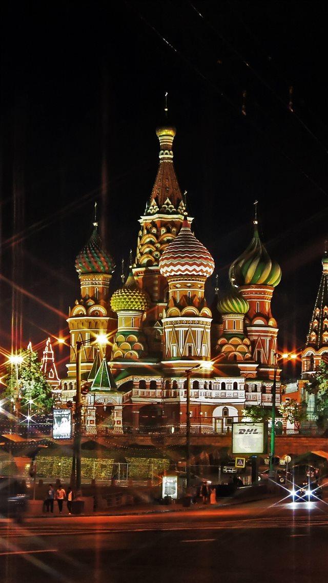 Moscow Russia Red Square Light Evening iPhone 8 wallpaper 