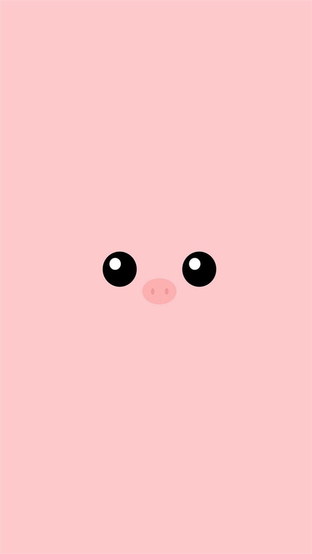 Minimal Pink Piggy Cute Eyes iPhone 8 wallpaper 
