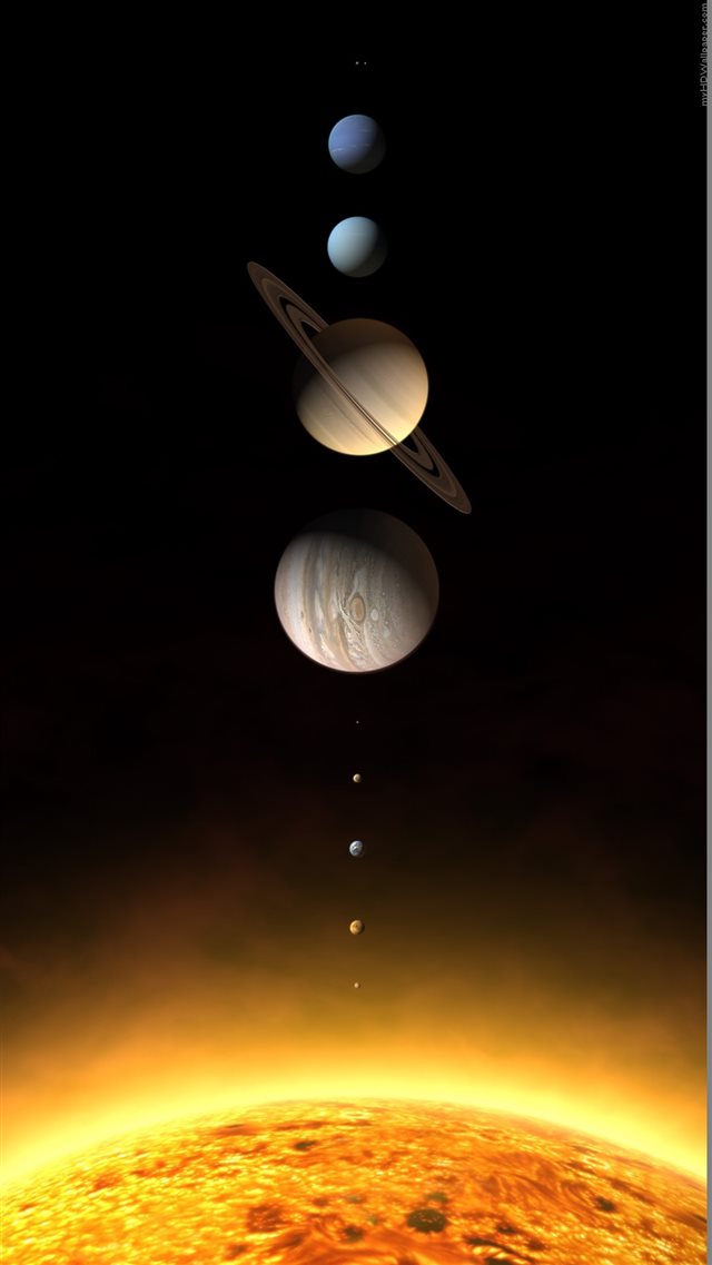 Realistic Solar System Planets Rendering iPhone 8 wallpaper 