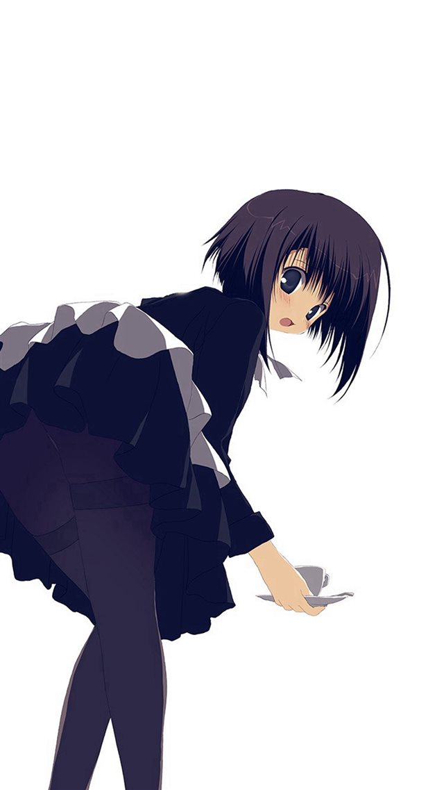Girl Anime Black Dress Cute Illustration Art Japanese iPhone 8 wallpaper 