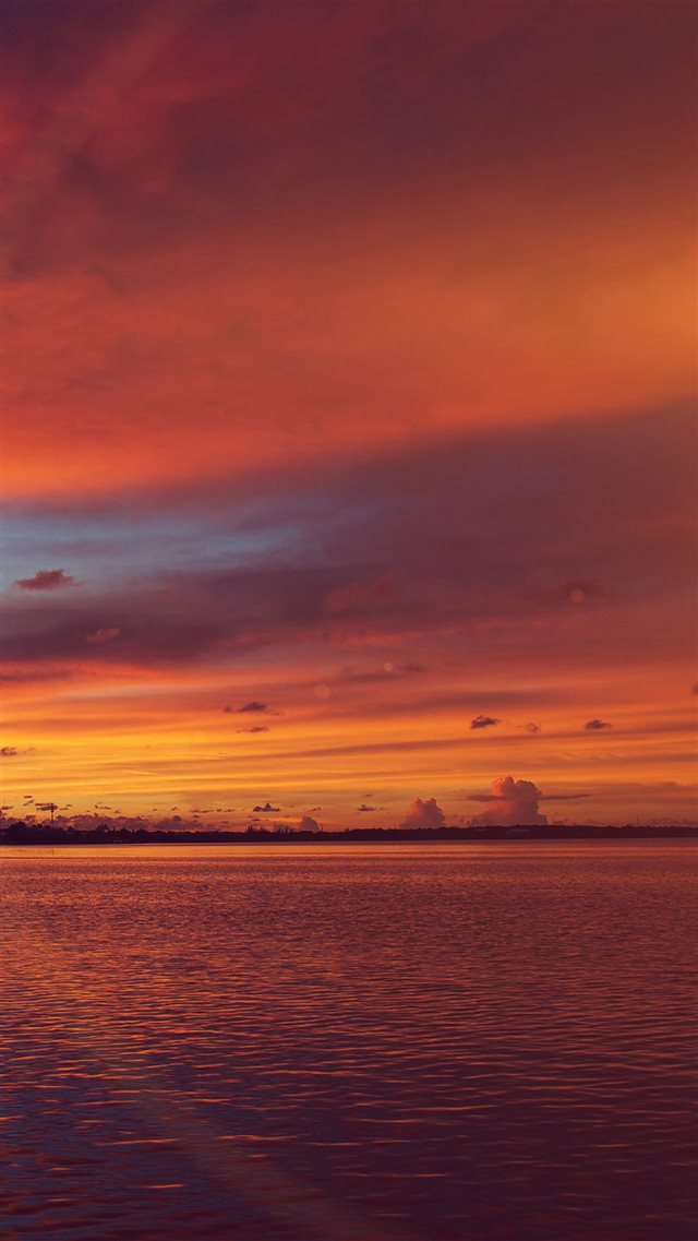 Sea Port Night Sunset Summer Red Flare iPhone 8 wallpaper 