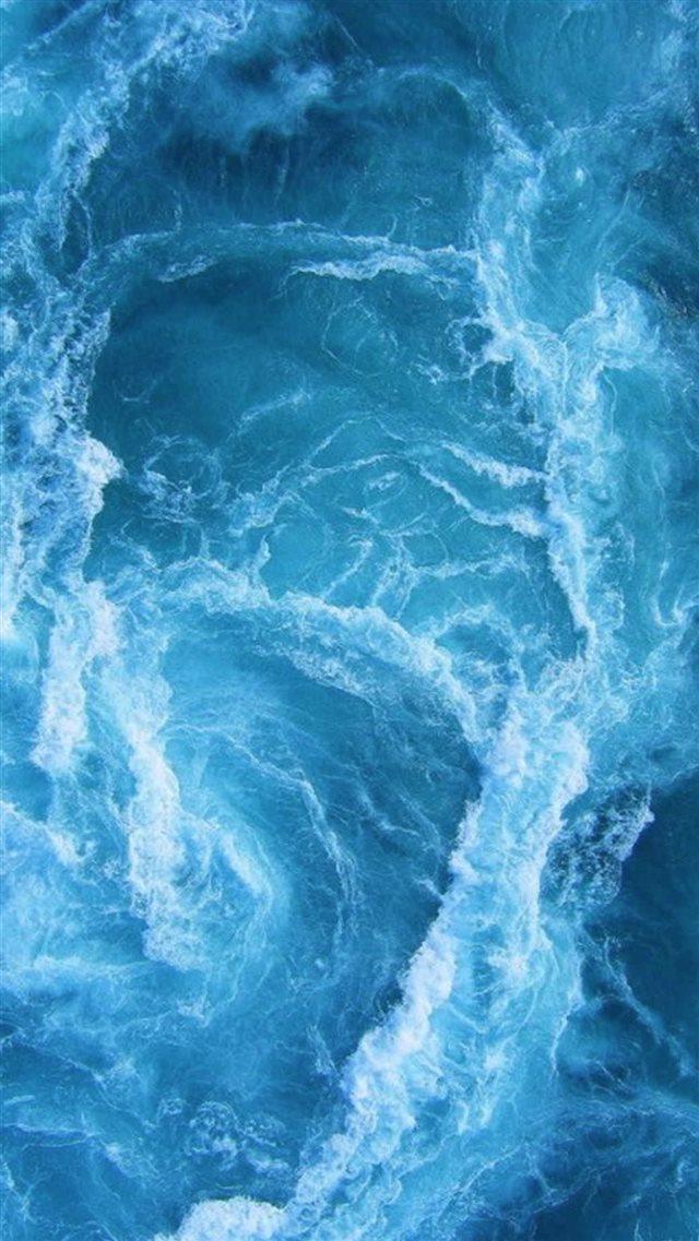 Swirling Blue Ocean Waves iPhone 8 wallpaper 