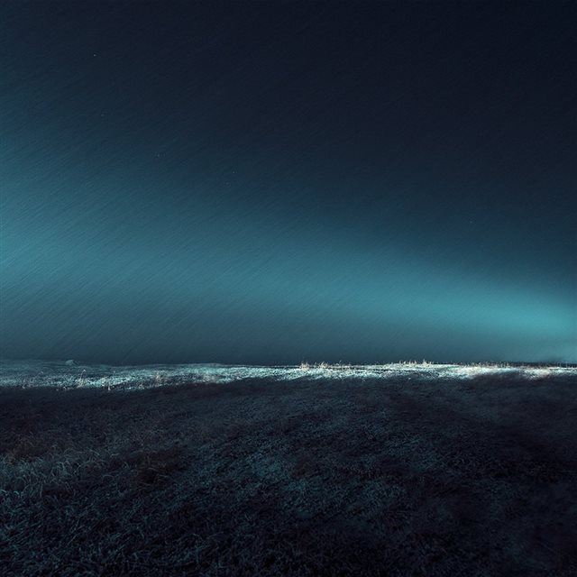 Night Nature Ocean Sea Beach Wave Light iPad wallpaper 