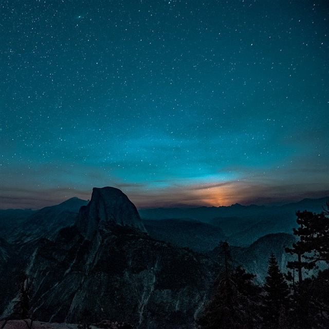 Mountain Night Sky Star Space Nature iPad wallpaper 