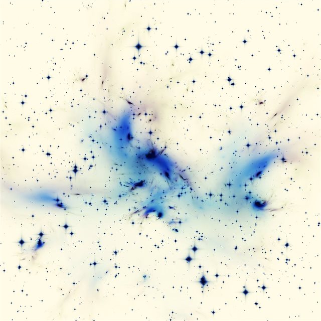 Space Star White Pattern Blue iPad wallpaper 