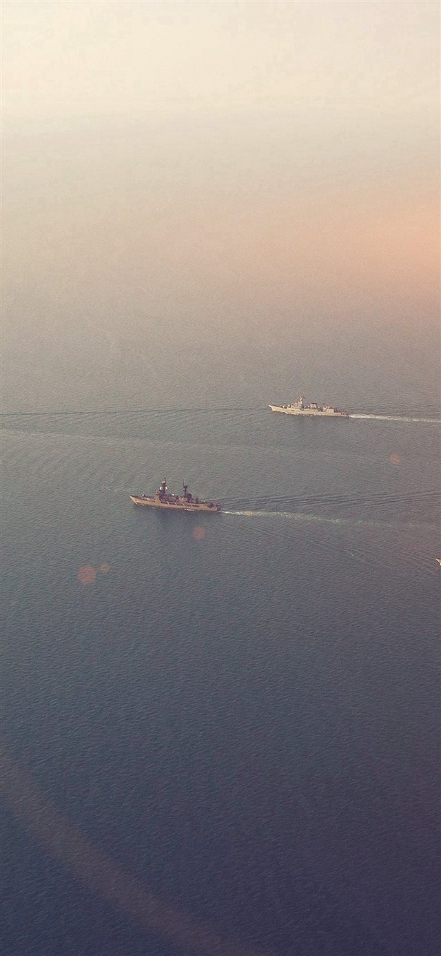Sea Battleship Ocean Flare Nature iPhone X wallpaper 