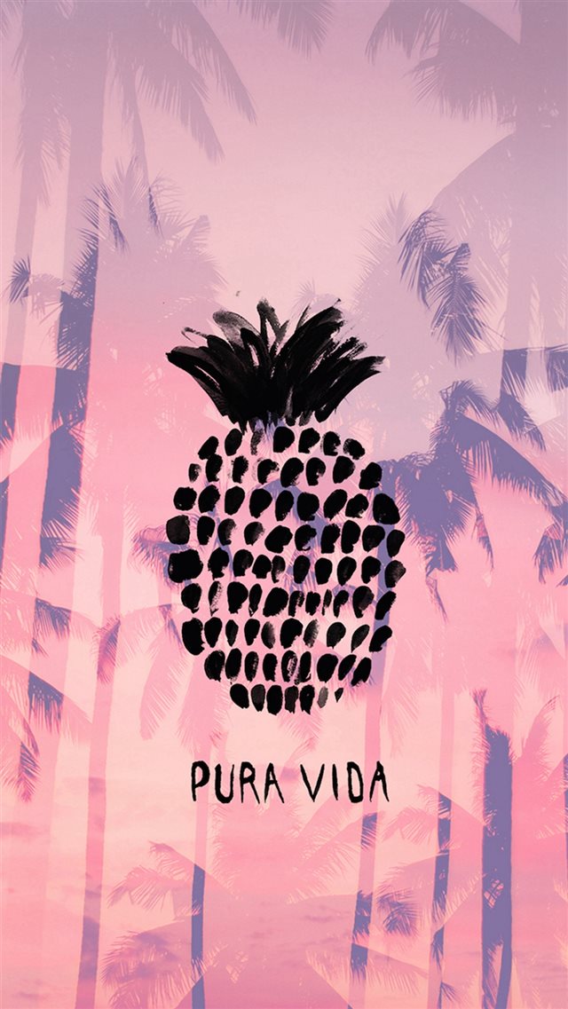 Pura Vida Summer Pineapple iPhone 8 wallpaper 