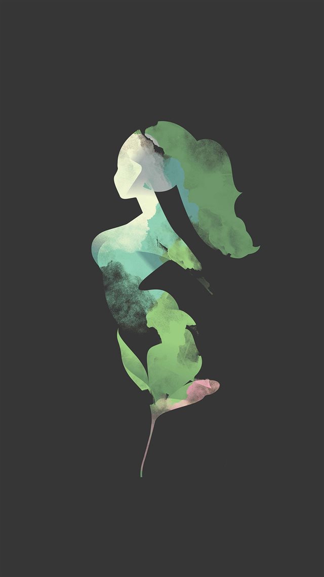 Flower Dark Woman Illustration Art Outline Pattern iPhone 8 wallpaper 