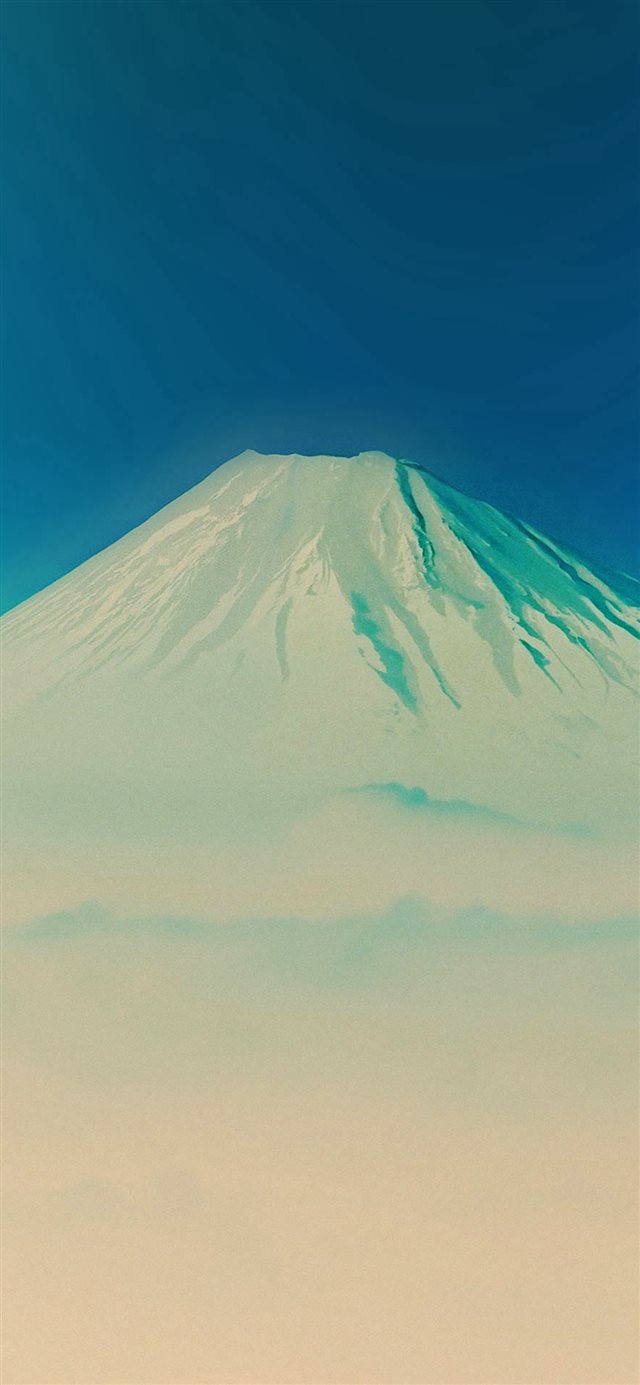Fuji Blue Mountain Alone iPhone X wallpaper 
