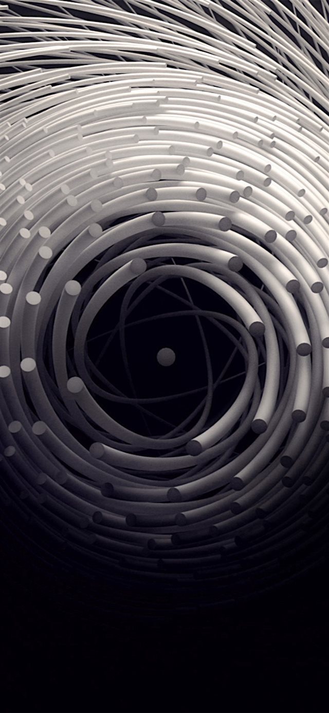 Circle 3D Dark Abstact Illustration Art iPhone X wallpaper 