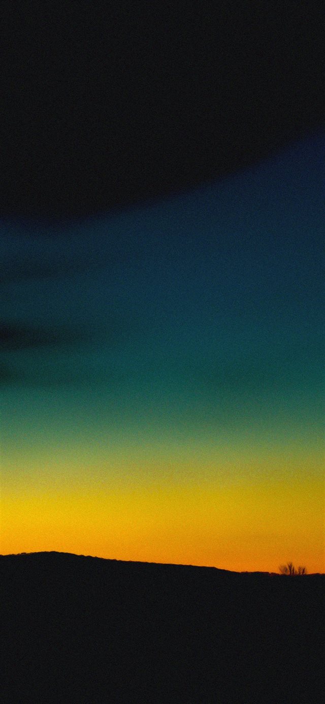 Orange Green Sky Sunset Nature iPhone X wallpaper 