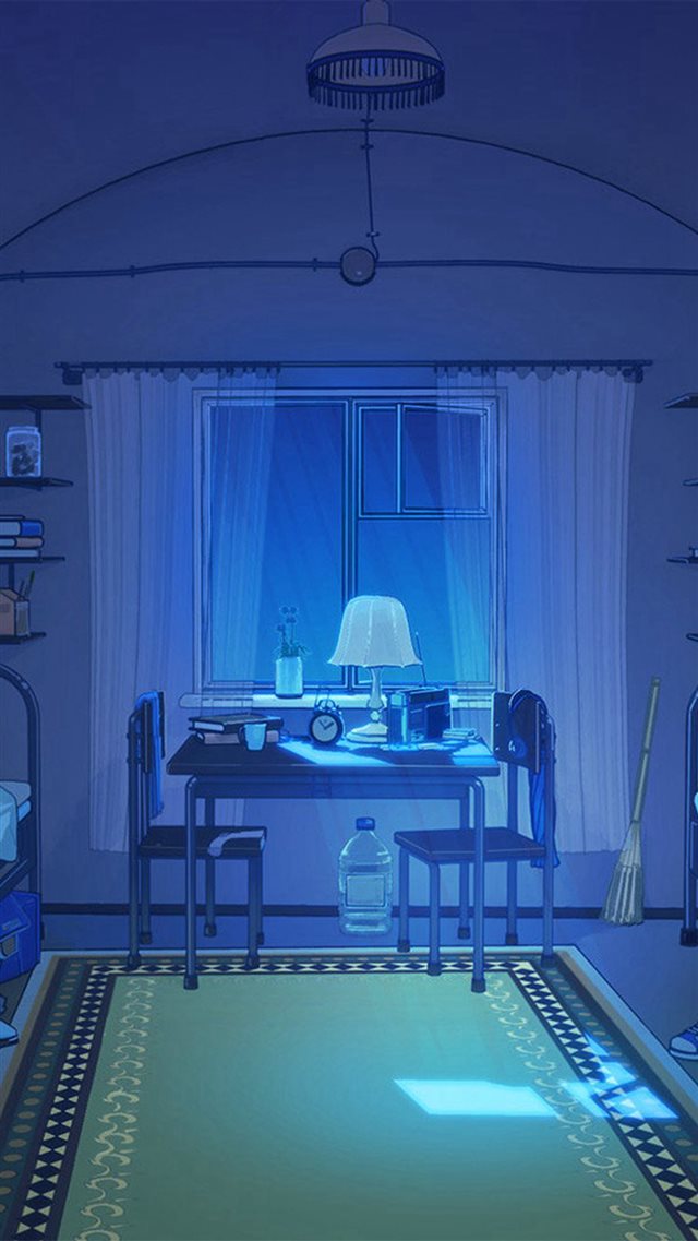 Arsenic Painting Blue Room Art Illustration iPhone 8 wallpaper 