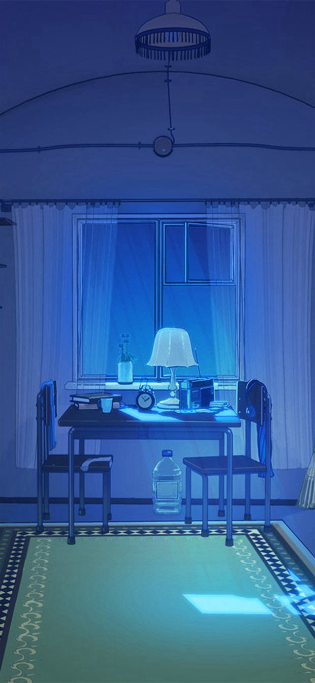Arsenic Painting Blue Room Art Illustration iPhone X wallpaper 