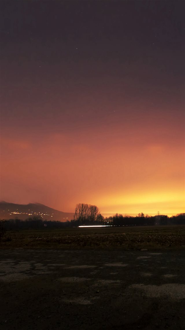 Dawn Nature Sky Sunset Mountain Red Dark iPhone 8 wallpaper 