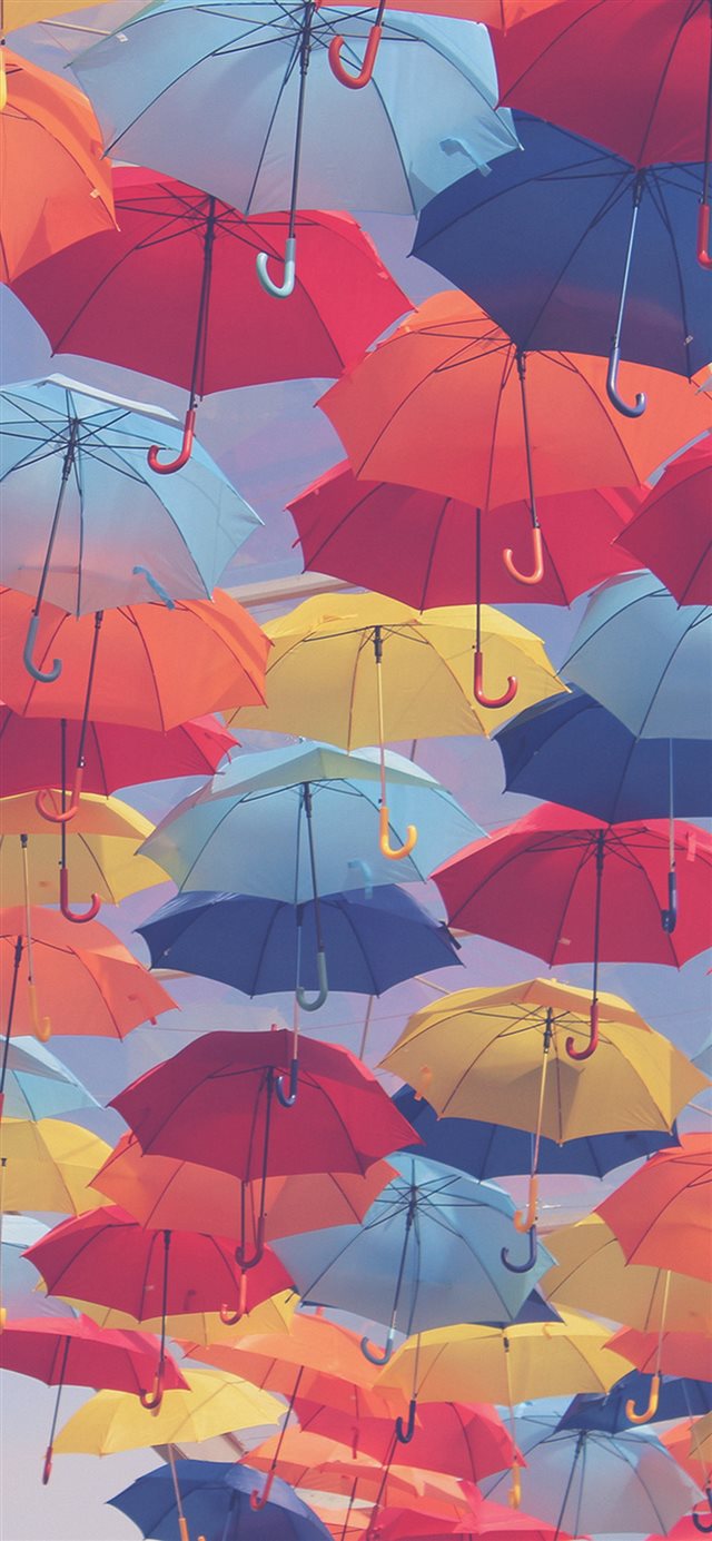 Umbrella Party Color Pattern iPhone X wallpaper 