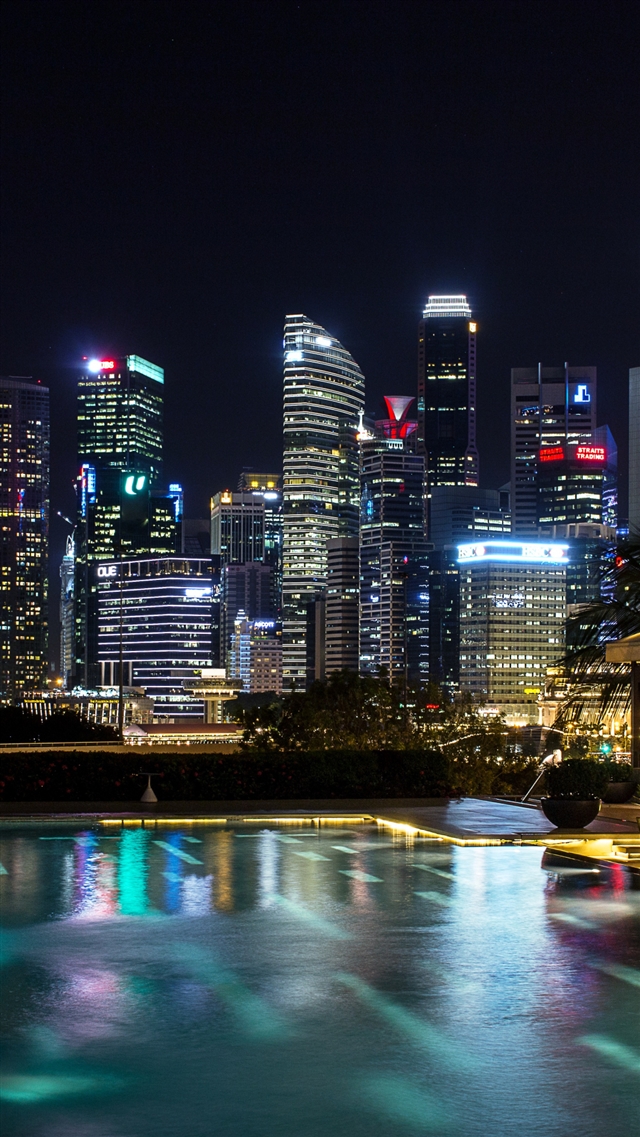 Singapore light show iPhone 8 wallpaper 