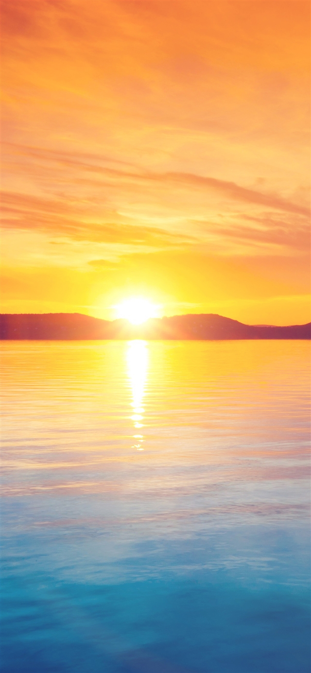 Sunset night lake iPhone X wallpaper 