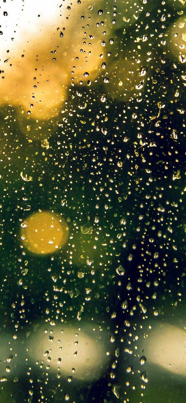 Rain window bokeh iPhone X wallpaper 